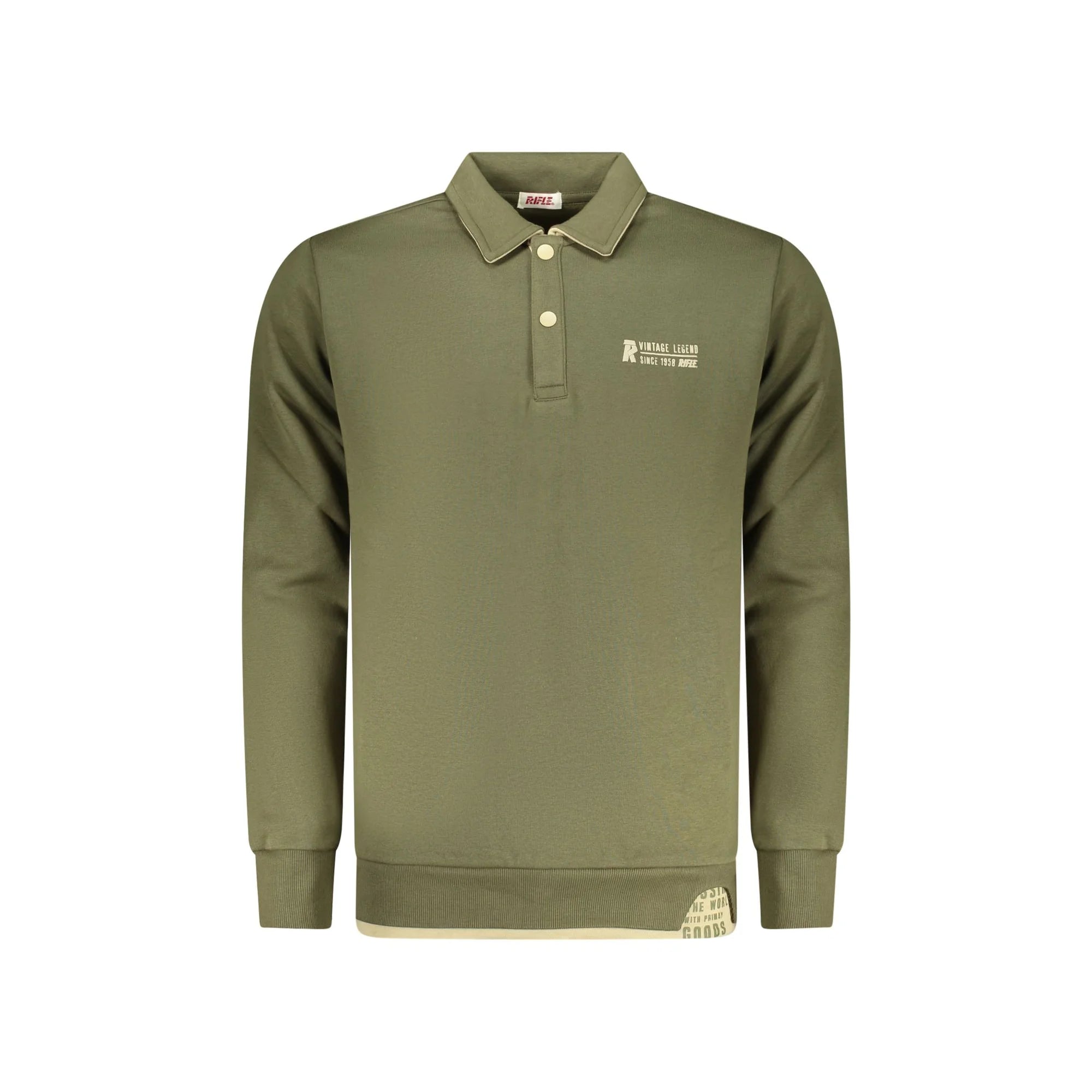 RIFLE POLO MANICHE LUNGHE UOMO VERDE