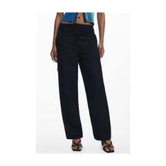 Desigual Pantalones Mujer Negro Palazzo con Logo