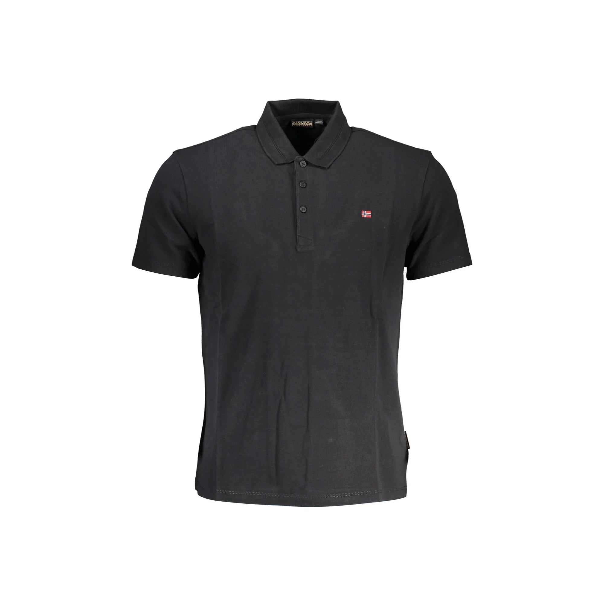 Napapijri Polo Maniche Corte Uomo Nera Ricamo Nero - foto prodotto