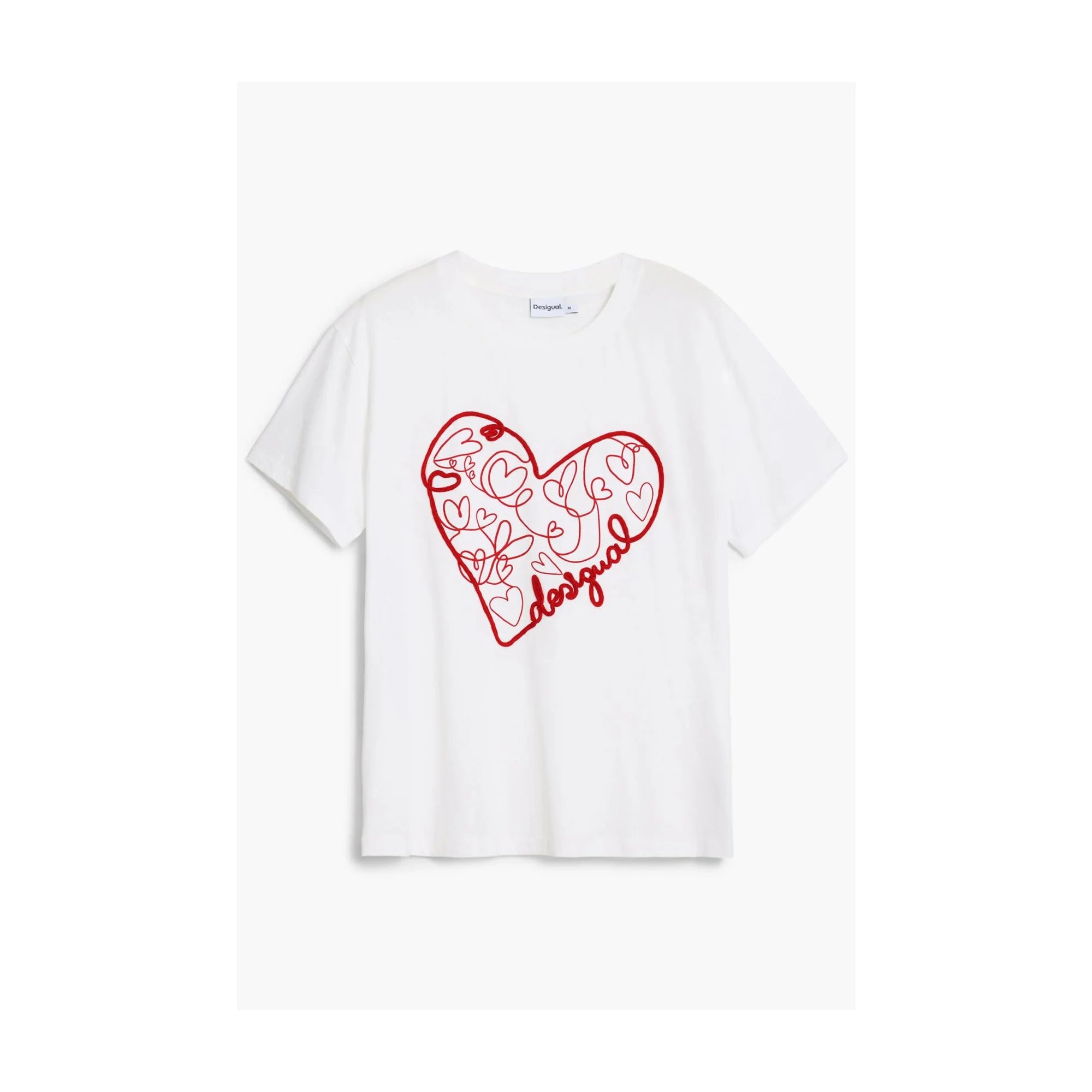 DESIGUAL T-SHIRT MANICHE CORTE DONNA BIANCO
