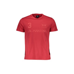 La Martina Short Sleeve T-Shirt Men Red Print