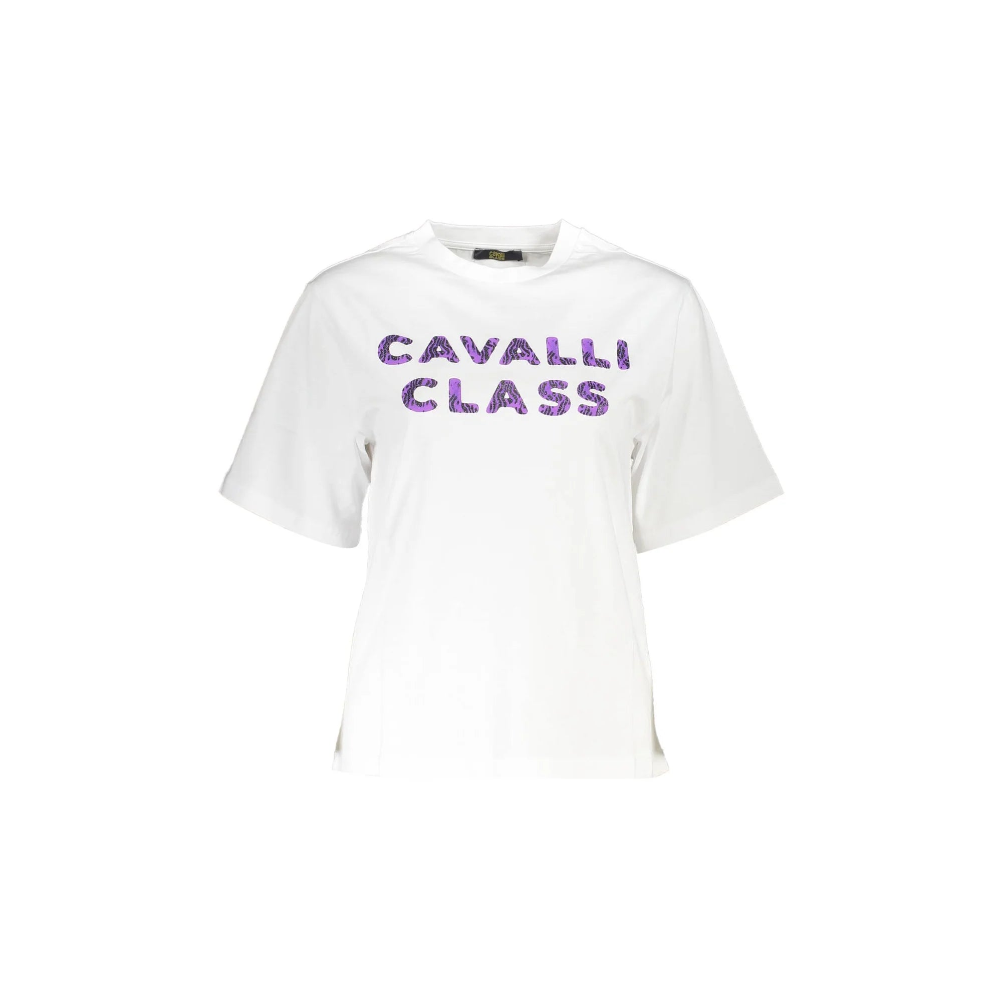 Cavalli Class T-Shirt Maniche Corte Donna Bianca Stampa Logo Bianco - foto prodotto