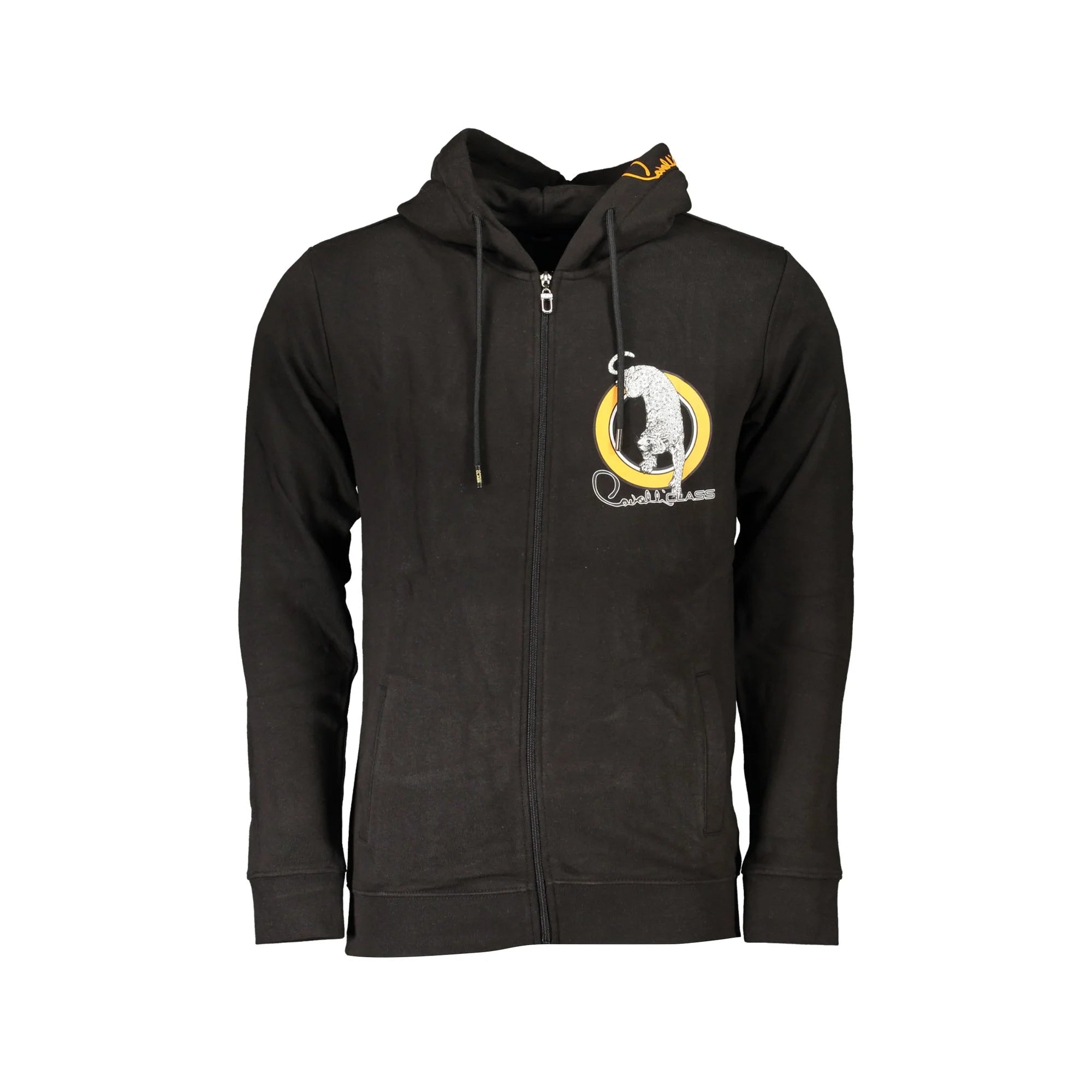 CAVALLI CLASS FELPA CON ZIP UOMO NERO