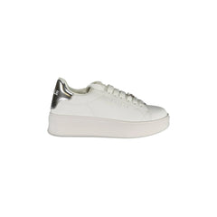 GAELLE PARIS Scarpe Sneakers Donna Bianche con Doppio Laccio Loggato e Logo