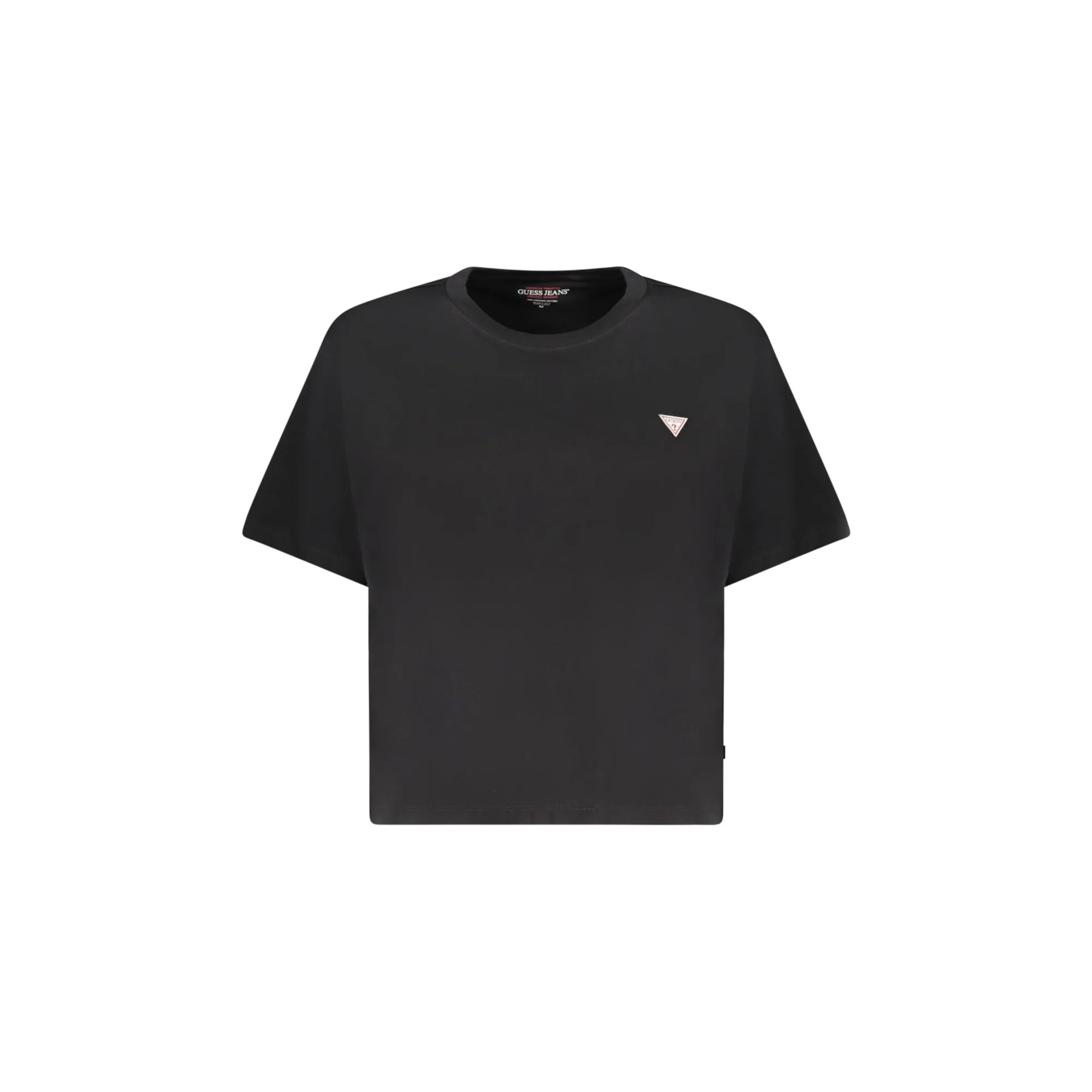 GUESS JEANS T-SHIRT MANICHE CORTE DONNA NERO