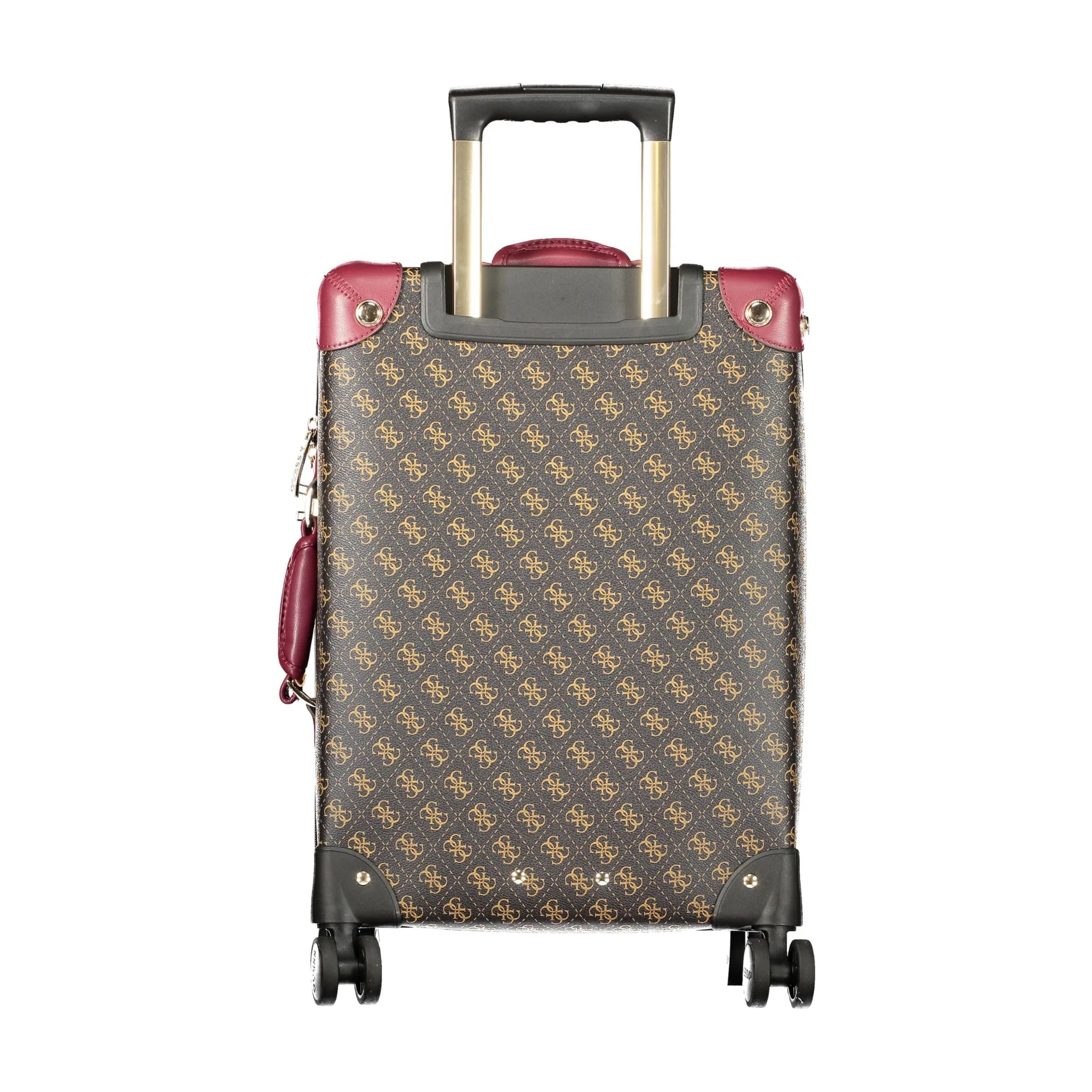 Guess Jeans Borsa Trolley Medio Donna Marroni Dettagli a Contrasto Trolley e Borse da Viaggio - vista 2