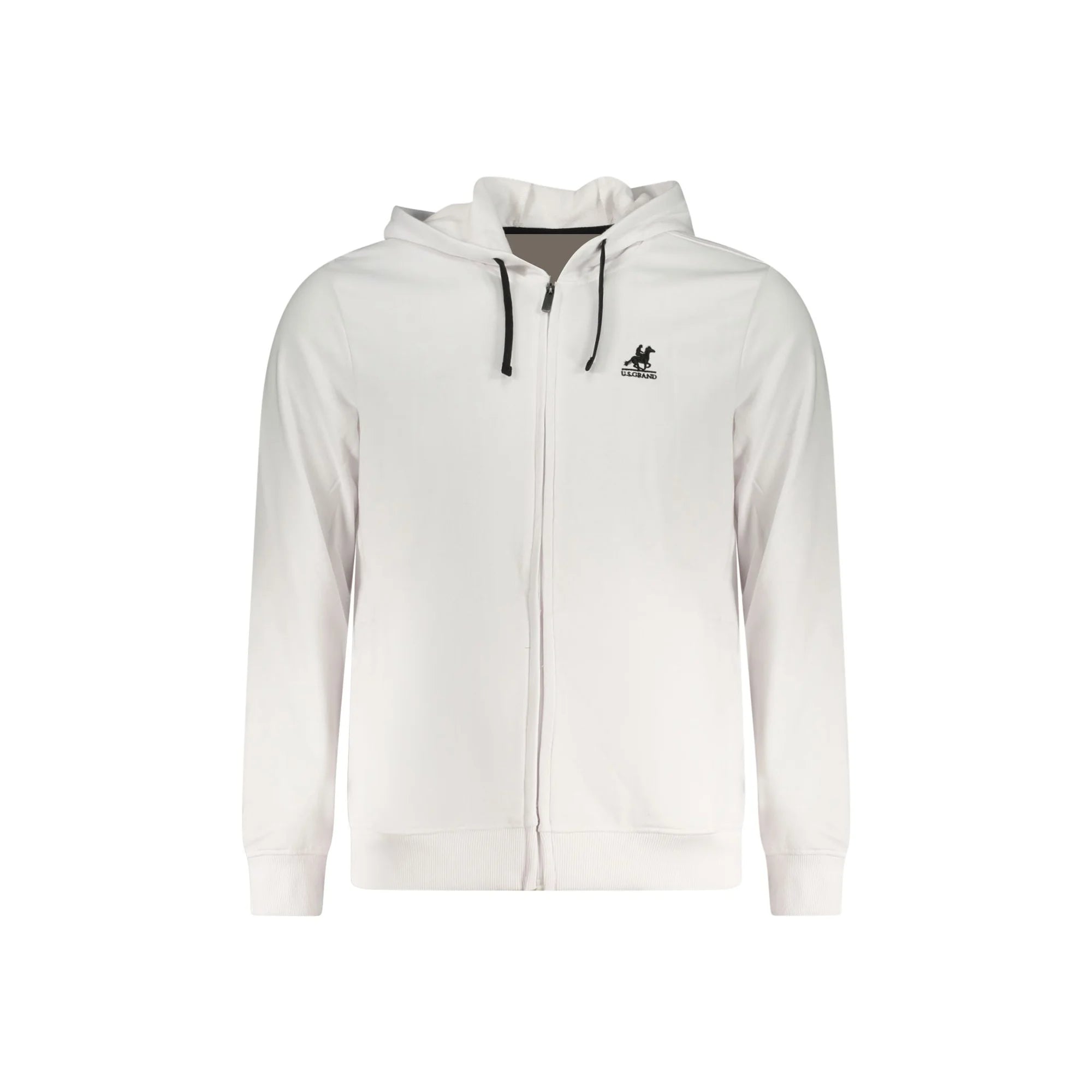 U.S. GRAND POLO FELPA CON ZIP UOMO BIANCO