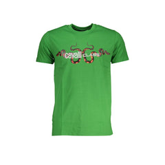 Cavalli Class T-Shirt Maniche Corte Uomo Verde Stampa