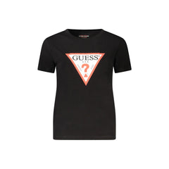 Guess vaqueros camiseta Manga Corta Mujer Negra Estampado Logo
