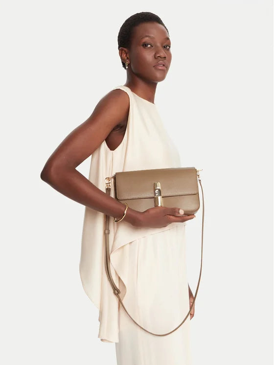 Furla Sac Femme Beige Bandoulière Cuir Iride Logo