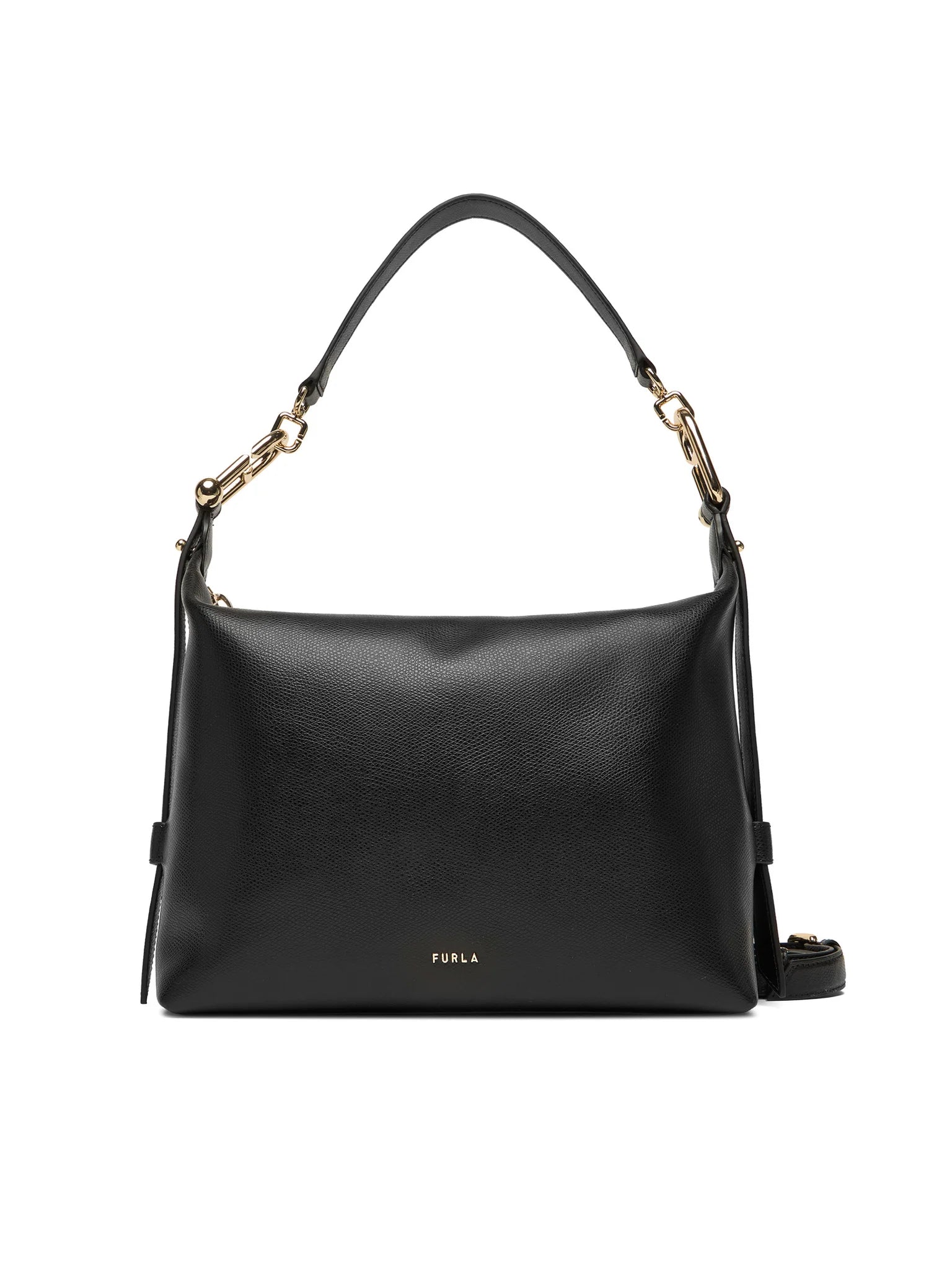 Furla Borsa Donna Nera Mano Tracolla Pelle Tonie Logo