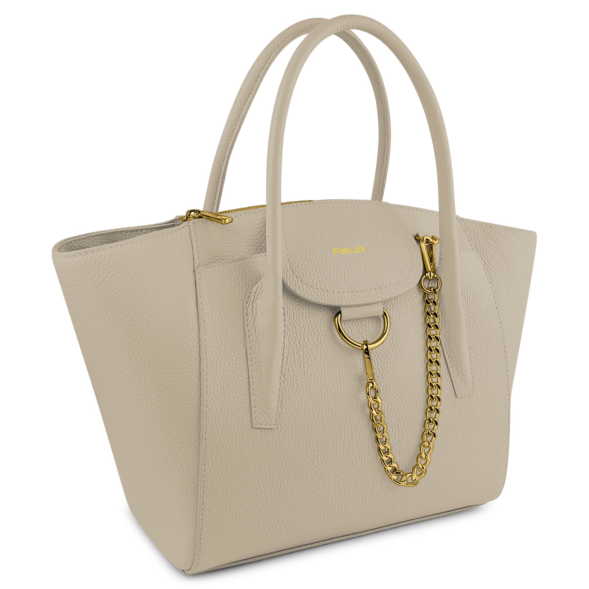 Damen Handtasche mit Schulterriemen, Aus Weichem Echtem Leder, Made in Italy, Modell Ada