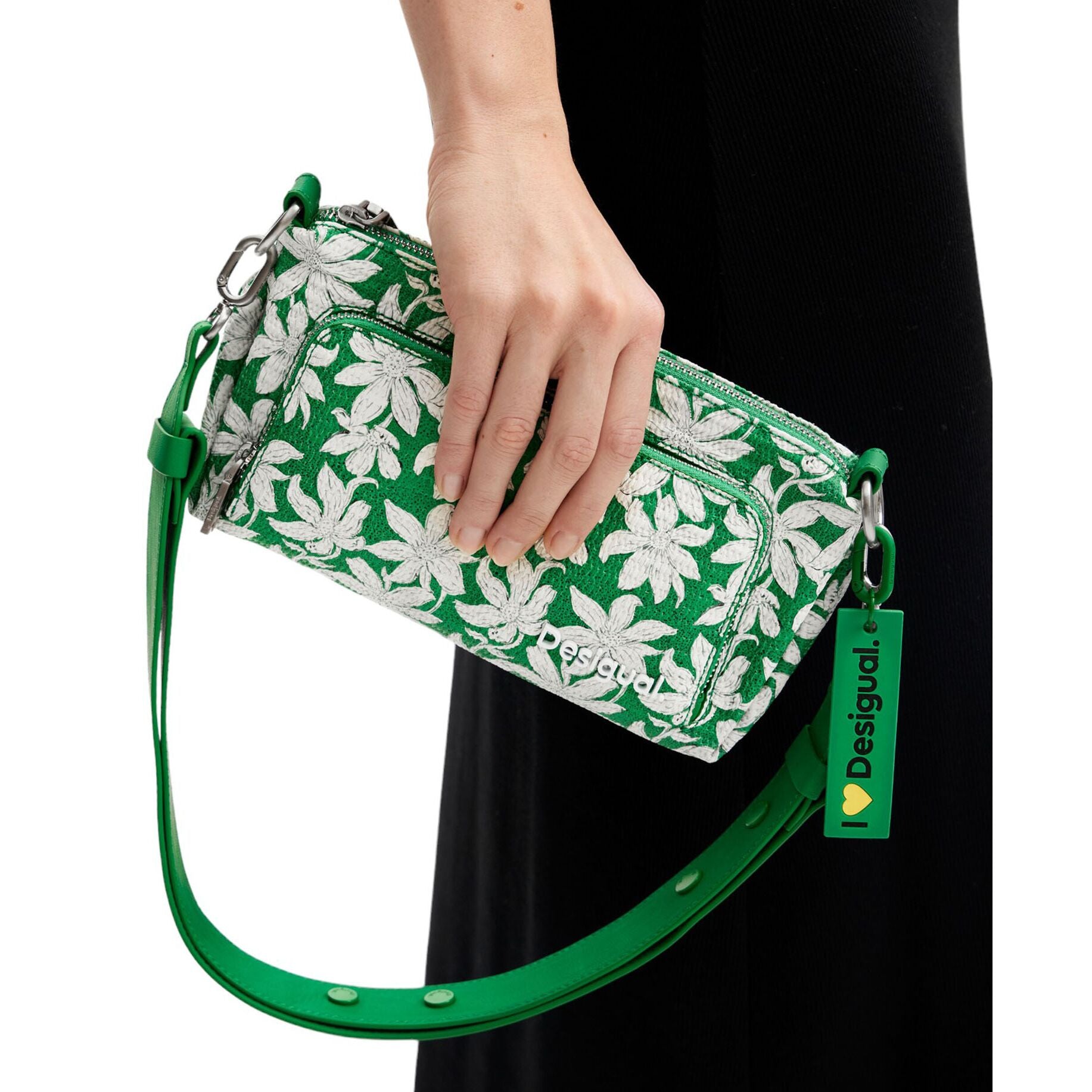 Desigual Borsa a Tracolla Donna Verde Chiusura con Zip Borse - vista 2
