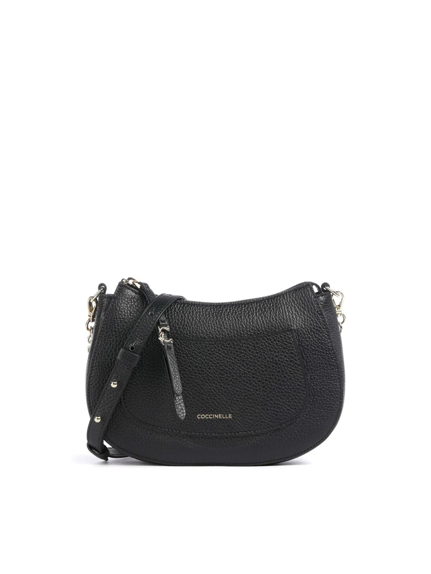 Coccinelle Borsa a Tracolla Pelle Donna Nera Con Tracolla in Catena