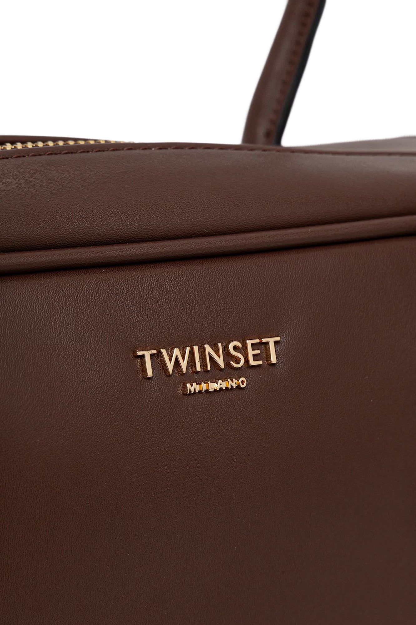 TWINSET Borsa Donna a Mano Marrone Bauletto con Tracolla Removibile