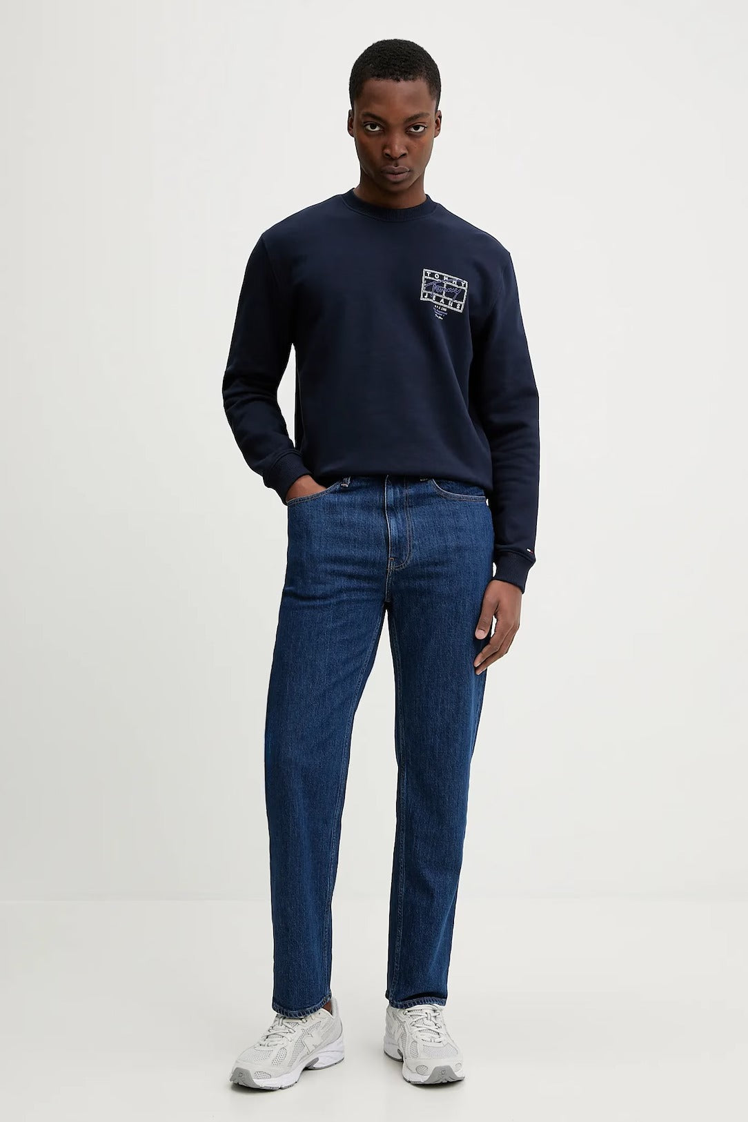 Tommy Hilfiger Felpa Maniche Lunghe Uomo Blu Stampa Logo Felpe - vista 2