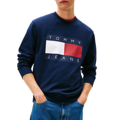 Tommy Hilfiger Φούτερ Μακρυμάνικο Ανδρικό Μπλε Με Λογότυπο