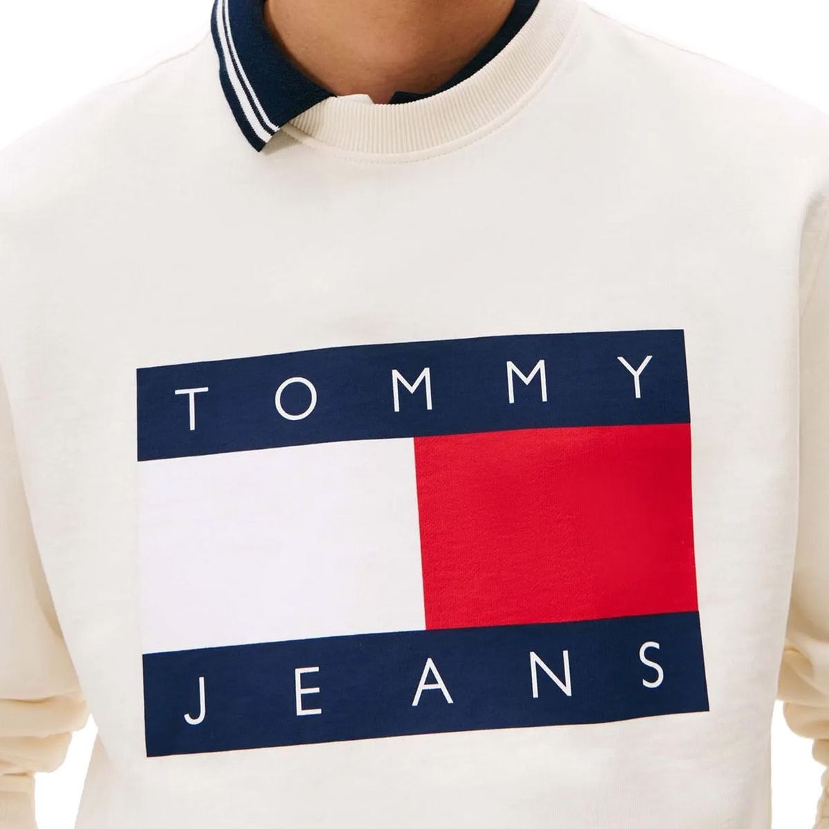 Tommy Hilfiger Felpa Maniche Lunghe Uomo Bianca Stampa Logo Felpe bianco - vista 2
