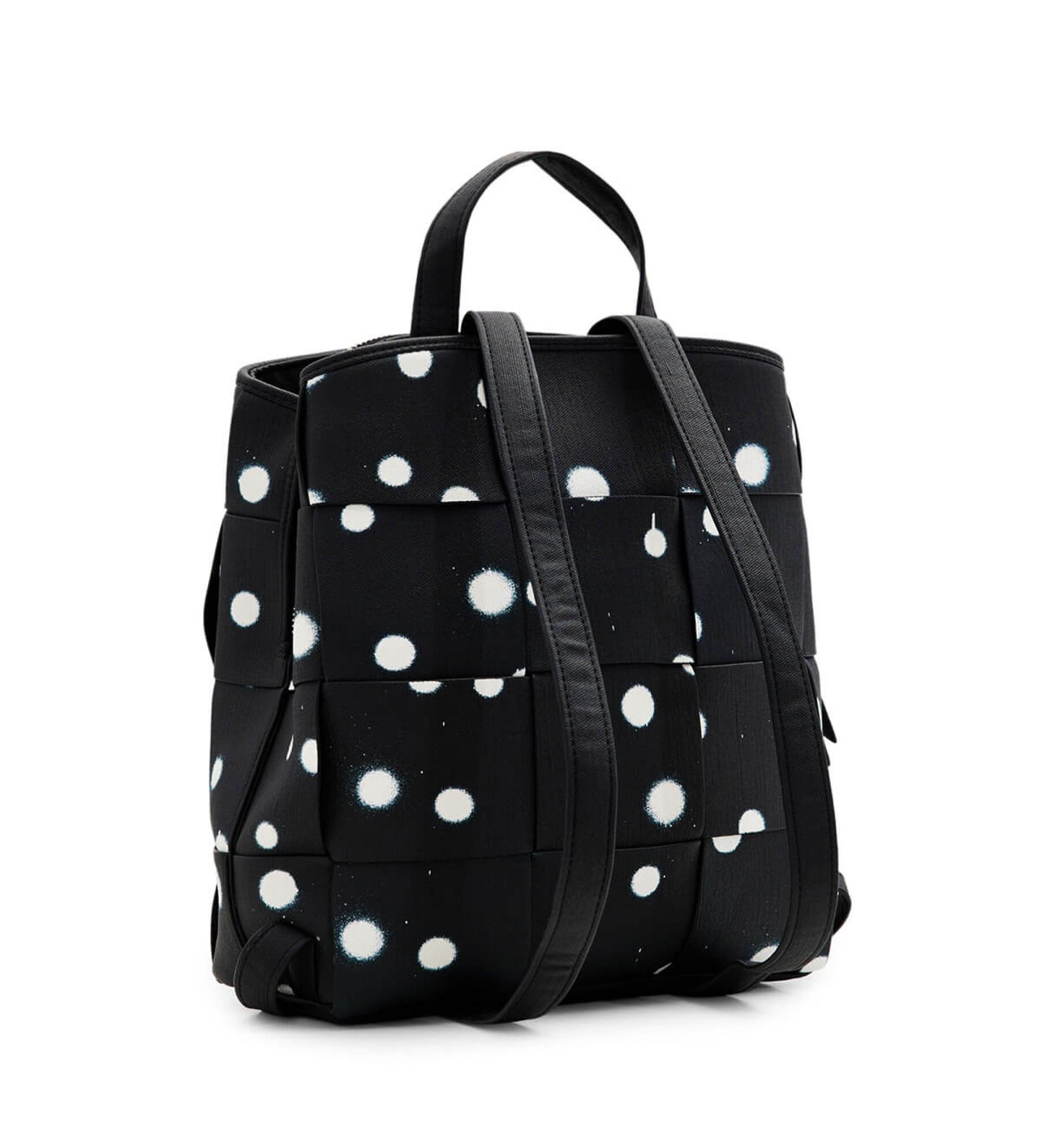 DESIGUAL Zaino Donna Nero a Pois Tre Scomparti