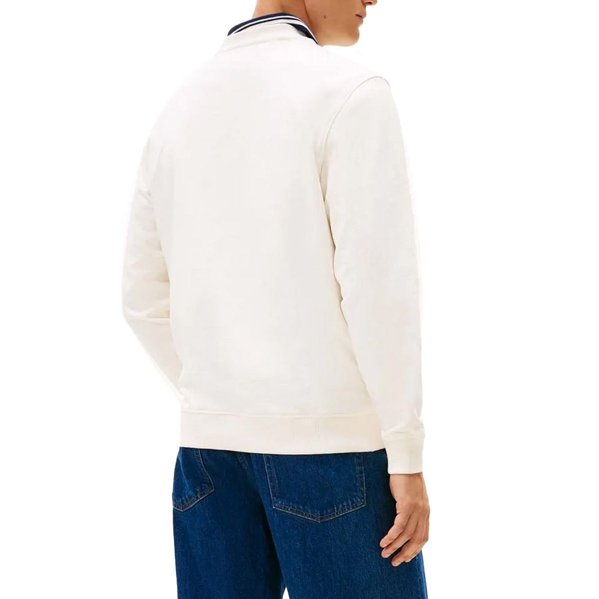 Tommy Hilfiger Felpa Maniche Lunghe Uomo Bianca Stampa Logo Felpe bianco - vista 3