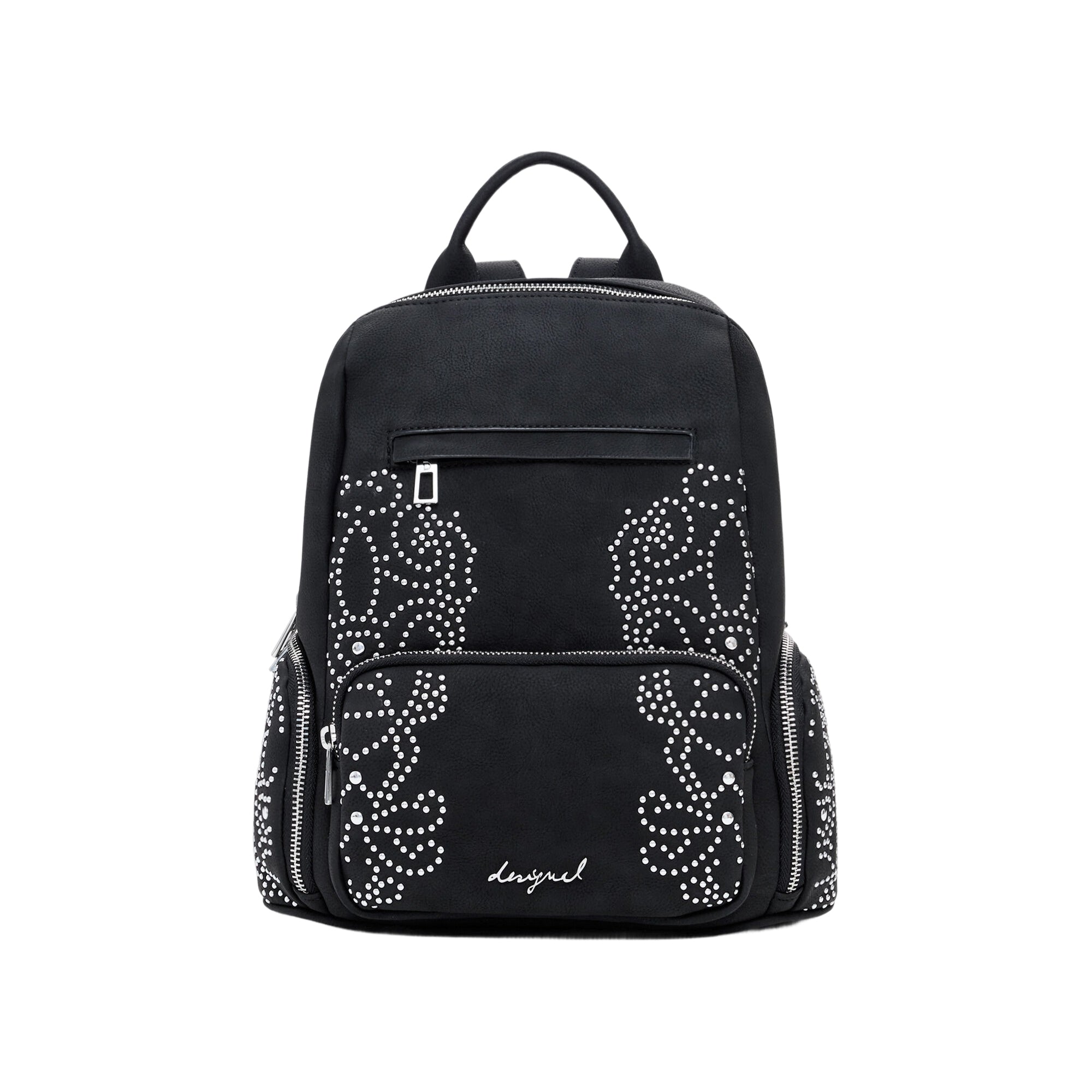 DESIGUAL Zaino Donna Poker Face Chester Mini con Borchie Nero
