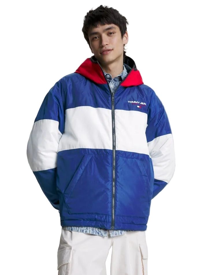 Tommy Hilfiger Giubbotto Uomo Blu Reversibile Cappuccio Giubbotti e Giacche - foto prodotto