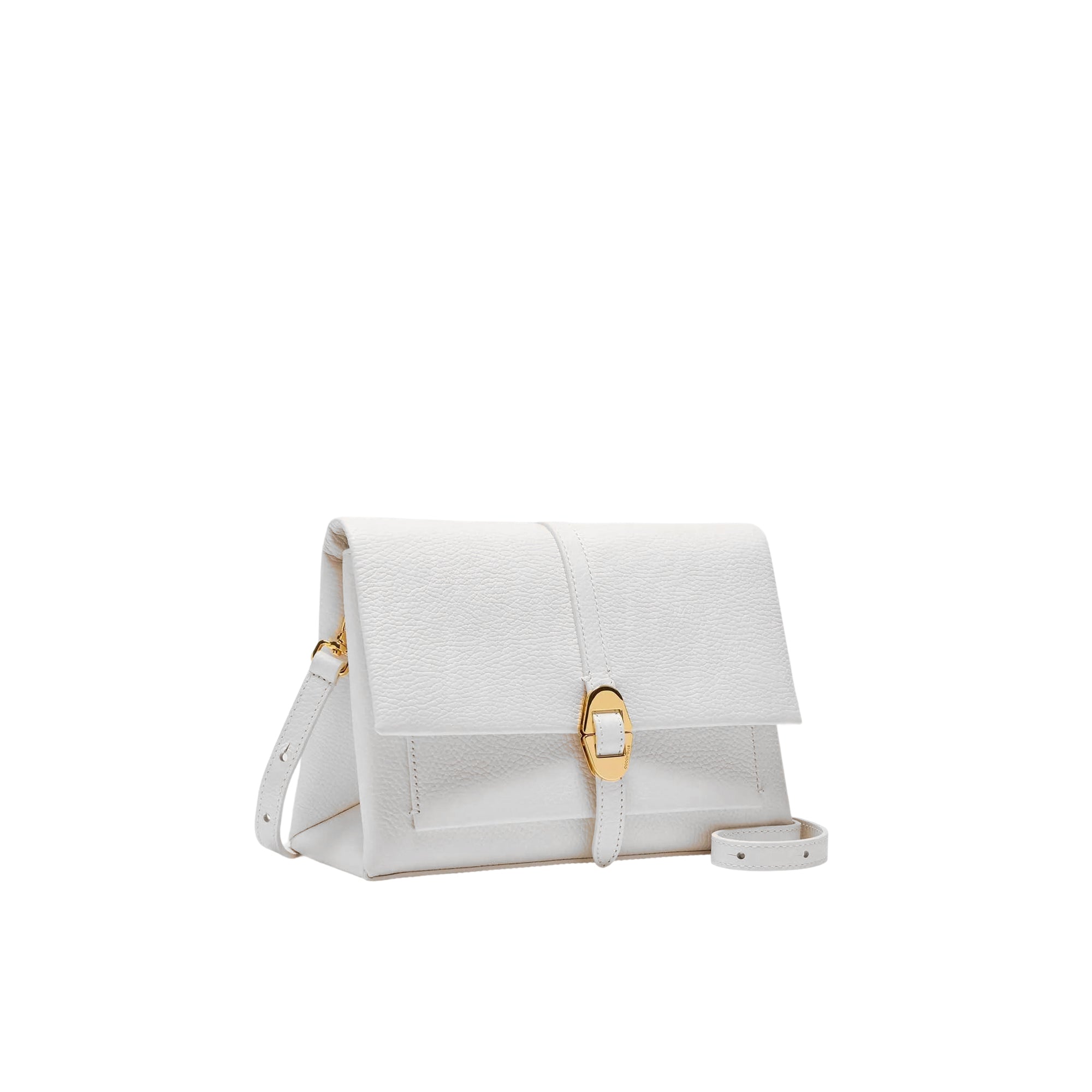 COCCINELLE Borsa Donna Bianca con Tracolla Regolabile, In Vera Pelle, Dorian Small