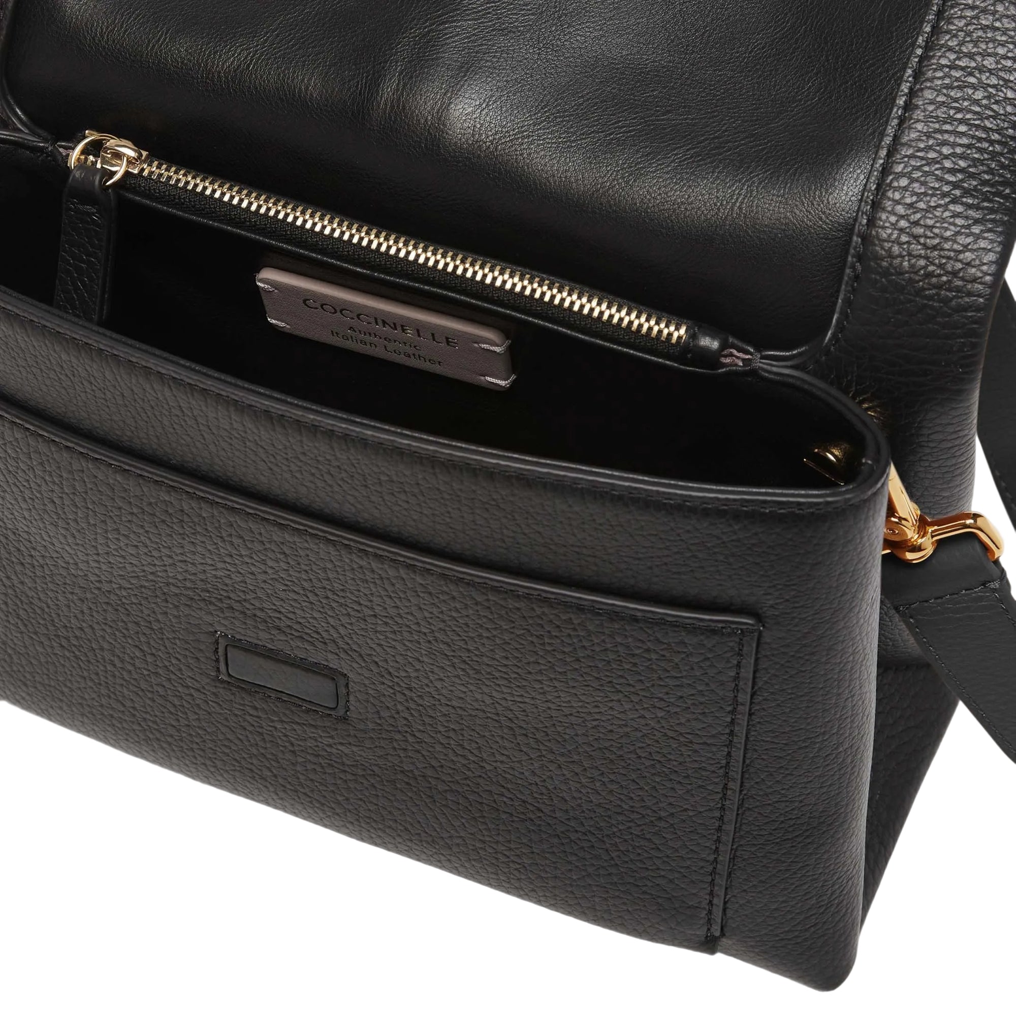 COCCINELLE Borsa Donna Nera con Tracolla Regolabile, In Vera Pelle, Dorian Small