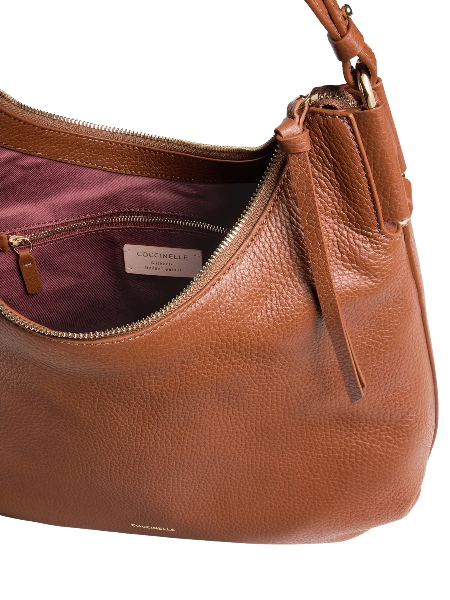 COCCINELLE Borsa Donna a Spalla Marrone Rebekka Small in Vera Pelle