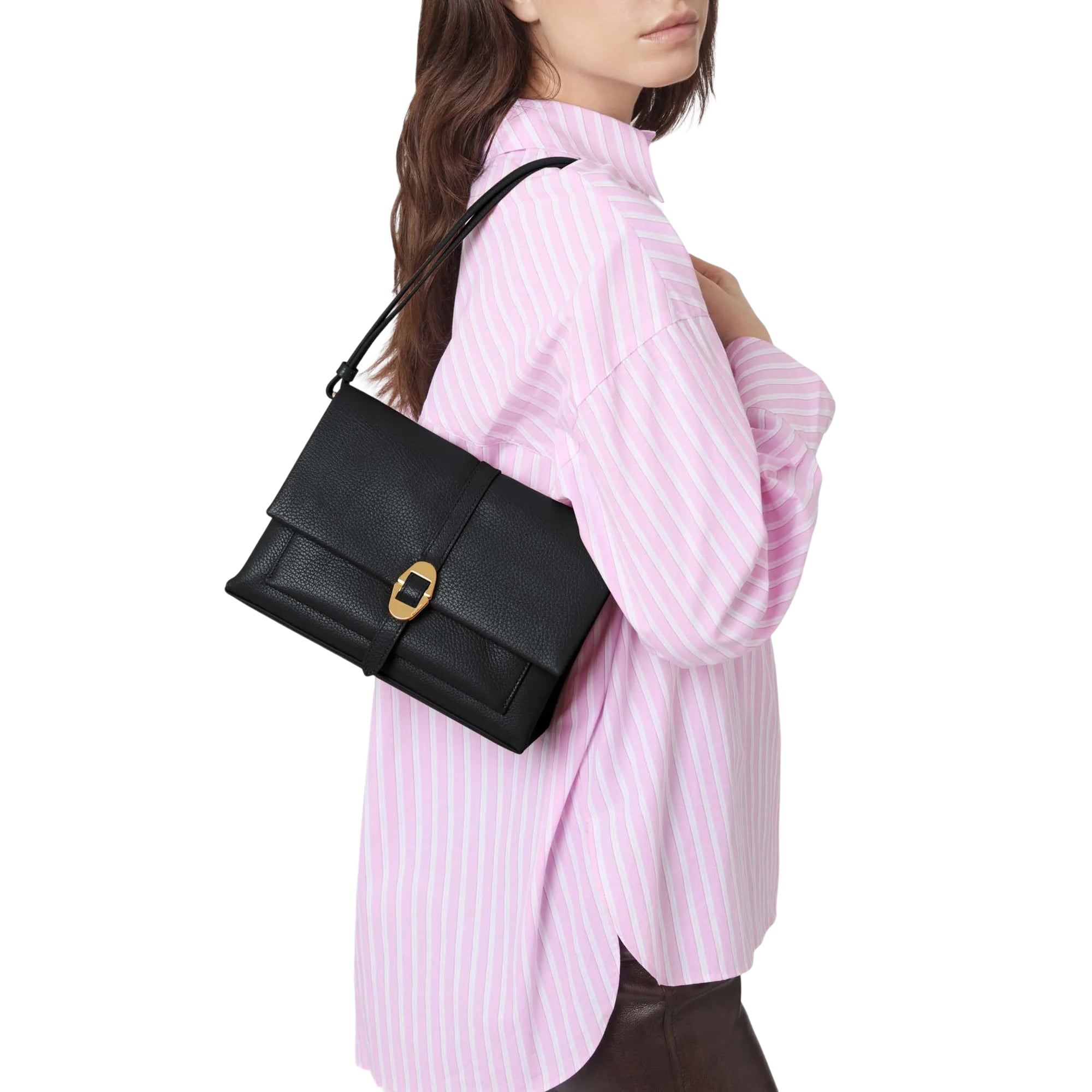 COCCINELLE Borsa Donna Nera con Tracolla Regolabile, In Vera Pelle, Dorian Small