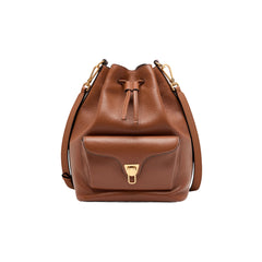 COCCINELLE Sac à main Femme Marron, En Cuir Véritable Beat Generation