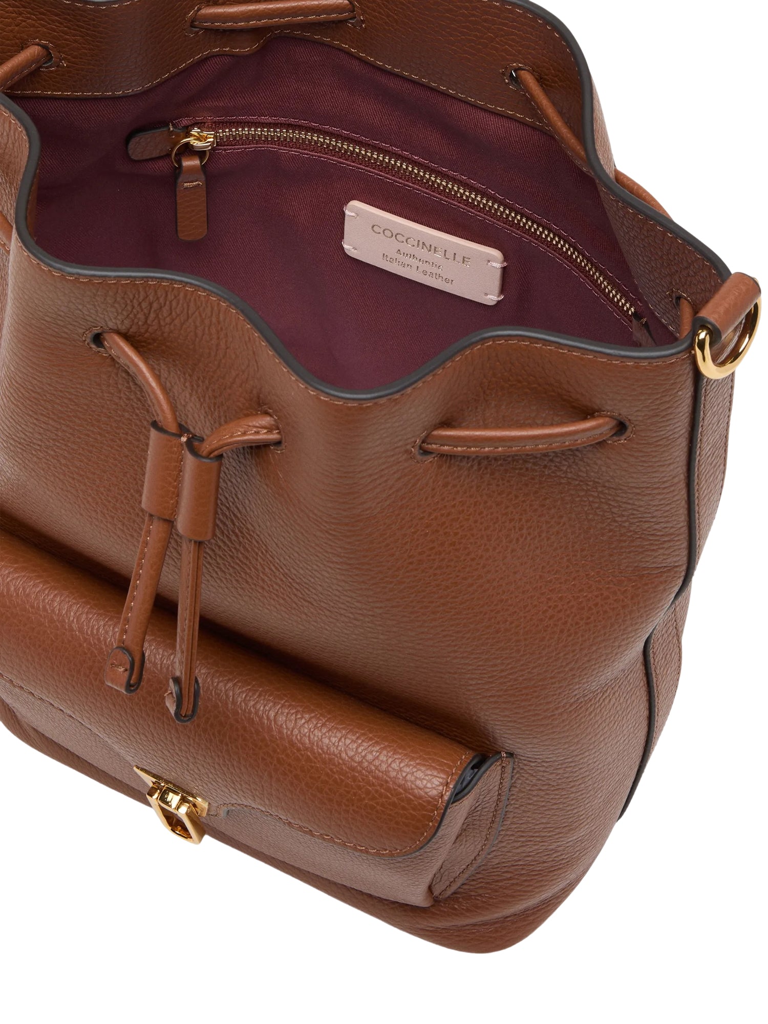 COCCINELLE Borsa Secchiello Donna Marrone, In Vera Pelle Beat Generation
