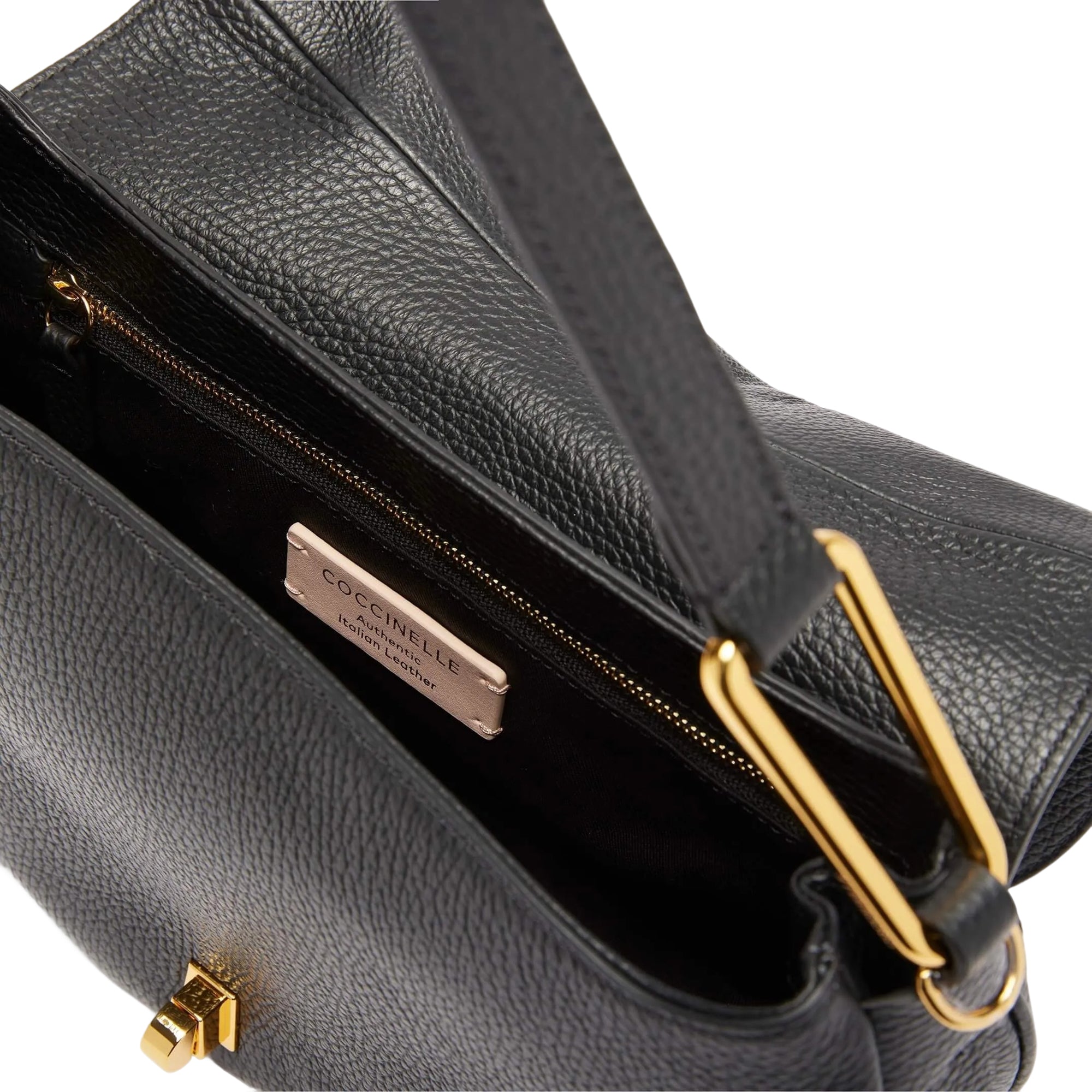 COCCINELLE Borsa Donna a Mano con Tracolla Nera, In Vera Pelle, Magie Soft Medium