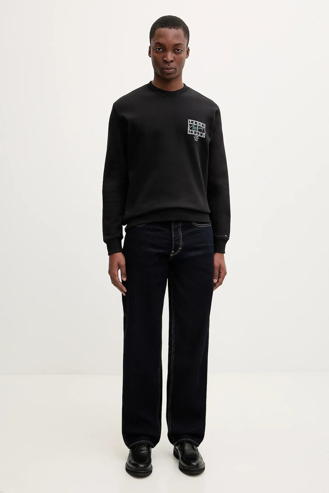 Tommy Hilfiger Felpa Maniche Lunghe Uomo Nera Stampa Logo Felpe nero - vista 3