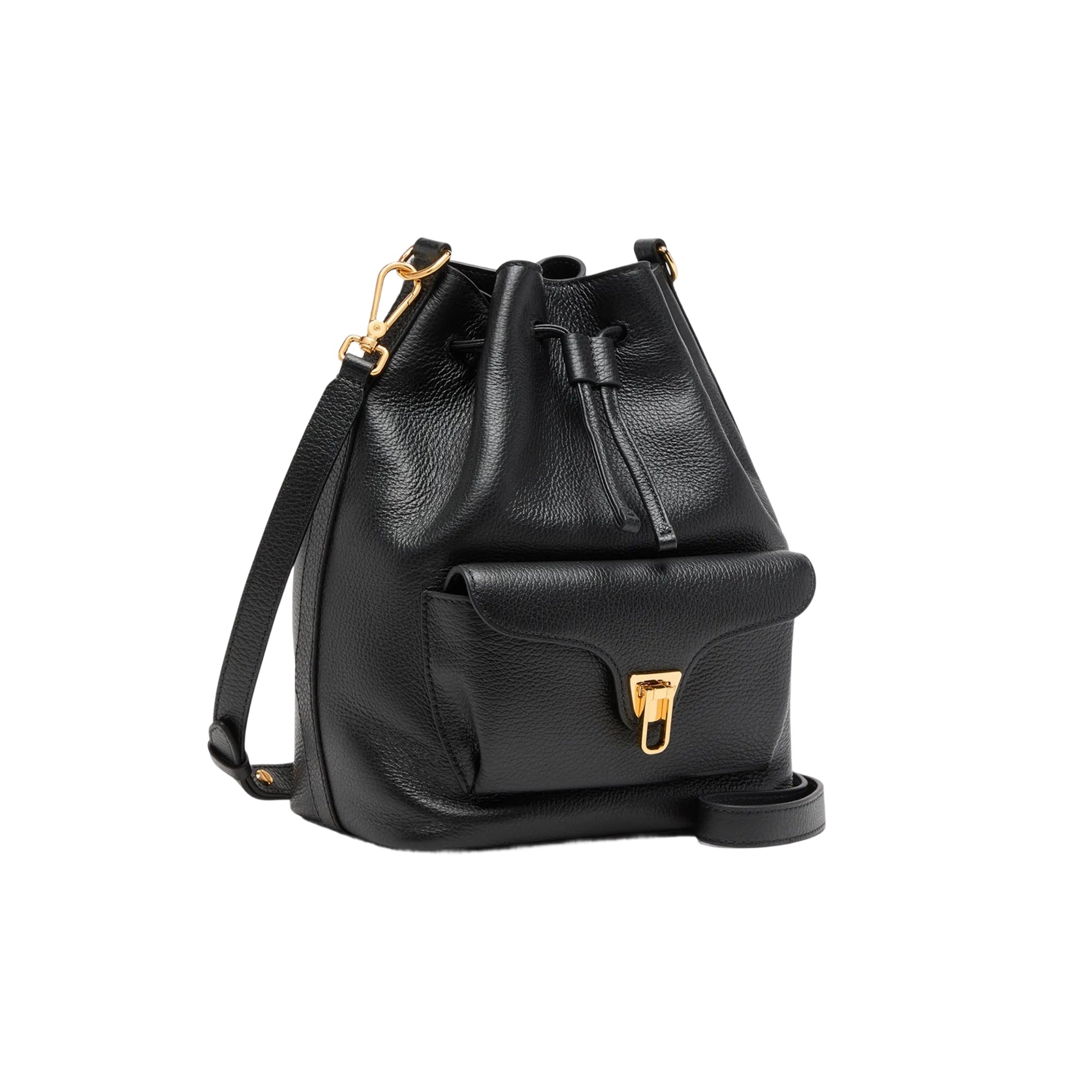 COCCINELLE Borsa Secchiello Donna Nera, In Vera Pelle Beat Generation