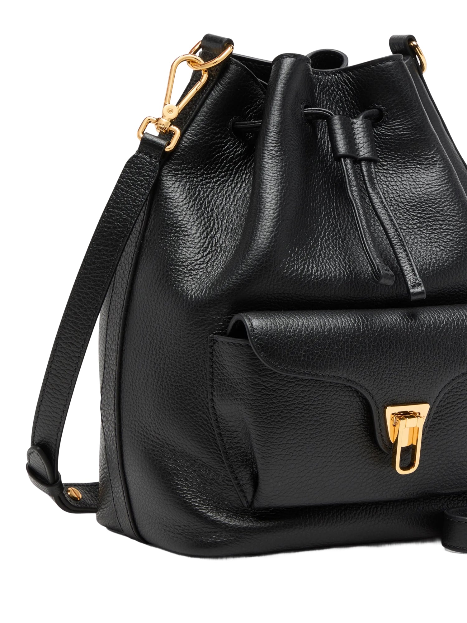 COCCINELLE Borsa Secchiello Donna Nera, In Vera Pelle Beat Generation