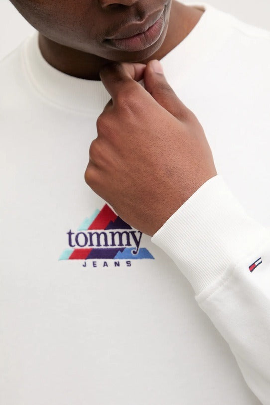 Tommy Hilfiger Felpa Maniche Lunghe Uomo Bianca Ricamo Felpe bianco - vista 4