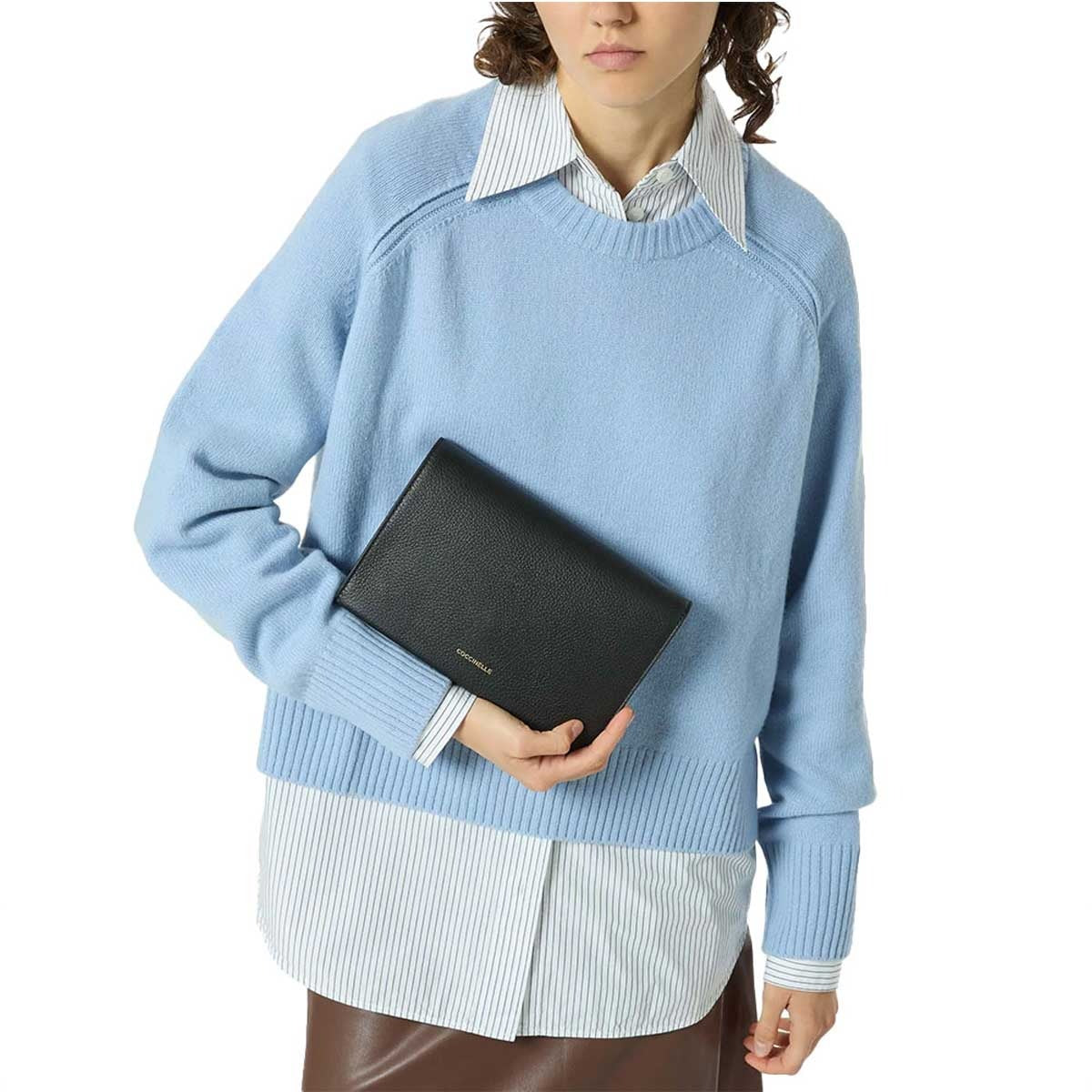 COCCINELLE Borsa Donna a Spalla Nera Dandy in Vera Pelle