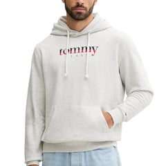 Tommy Hilfiger Hanorac Bărbați Gri Cu Glugă Căptușit Cu Buzunar Logo