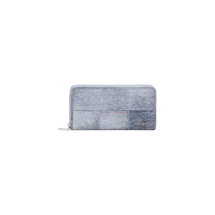 Portamonete Donna Desigual Effetto Denim Intrecciato con Zip