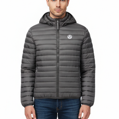 North Sails Férfi Kabát Fekete Kapucnival és Logóval