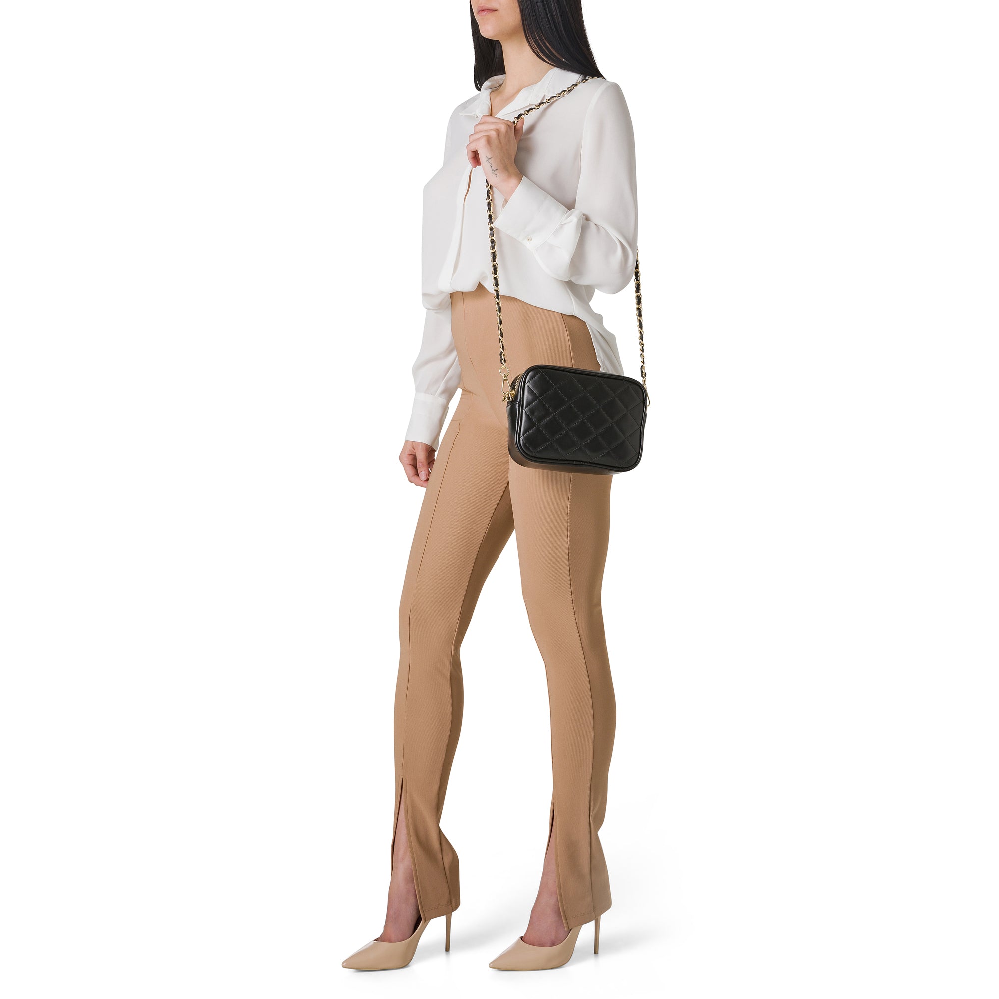 Bolso de Mano para Mujer con Correa, En Cuero Auténtico Suave, Hecho en Italia, Modelo Ada