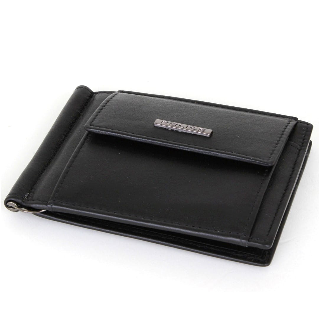Police Bolt Men's Leather Wallet | Elegant Black Banknote Clip