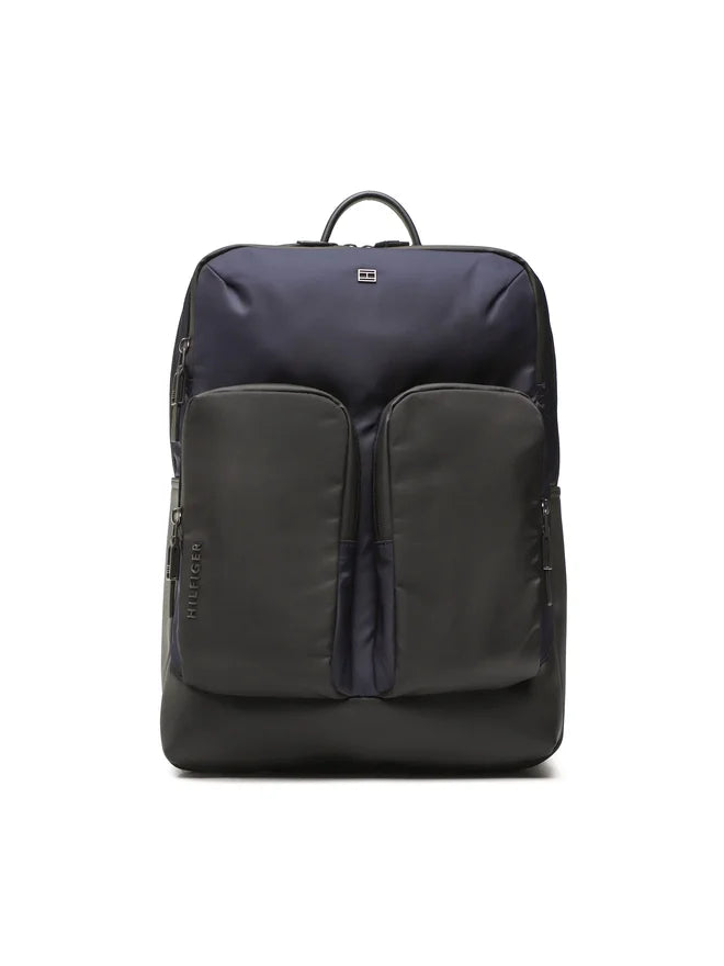 Tommy Hilfiger Zaino Uomo Blu Idrorepellente Porta Computer Logo