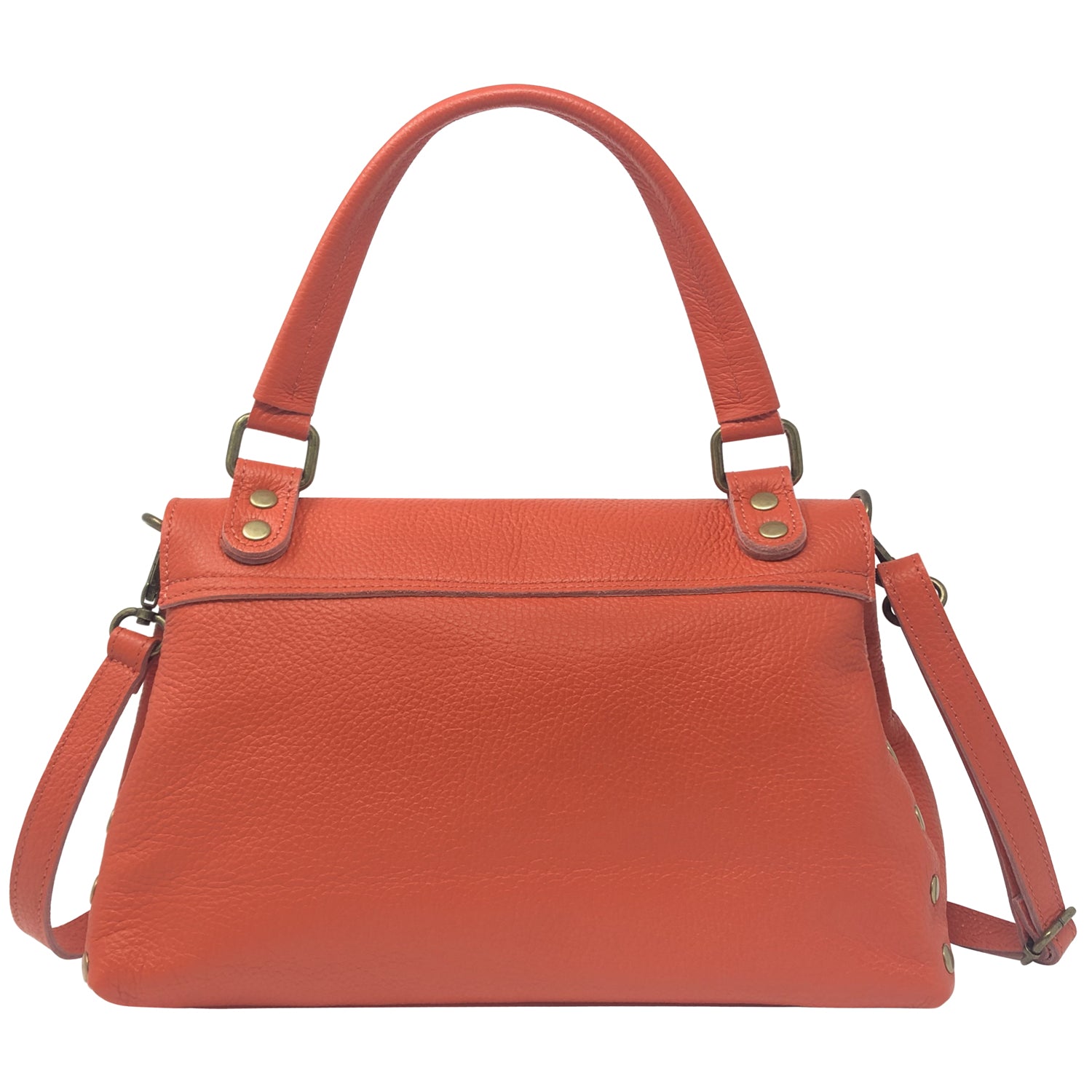 Damen Handtasche mit Schulterriemen, Aus Echtem Leder, Made in Italy, Modell Zoe