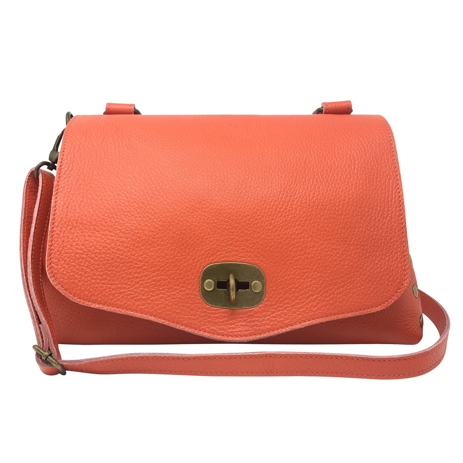 Damen Handtasche mit Schulterriemen, Aus Echtem Leder, Made in Italy, Modell Zoe