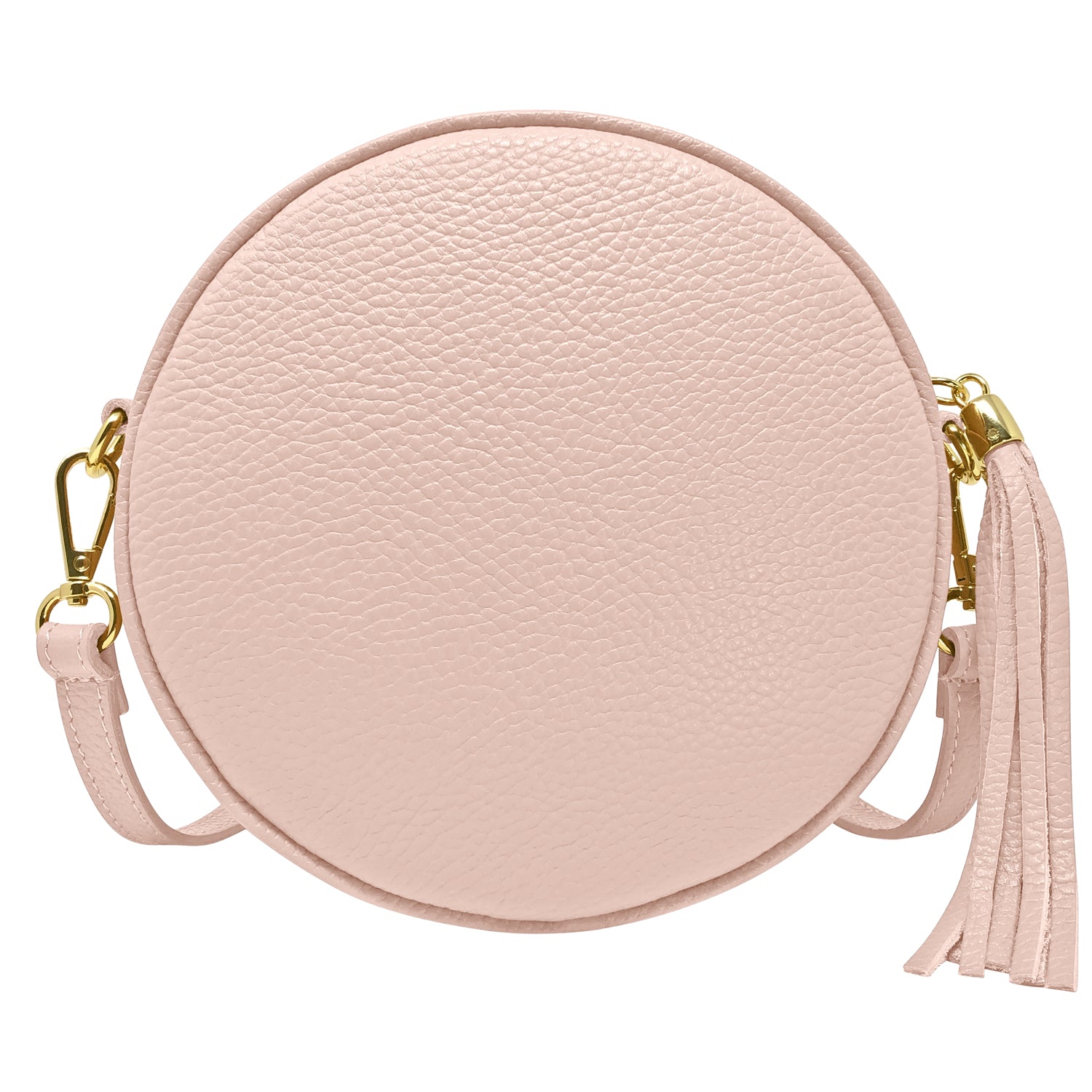 Borsa Donna a Tracolla Rotonda, In Vera Pelle, Made in Italy, Modello Dora