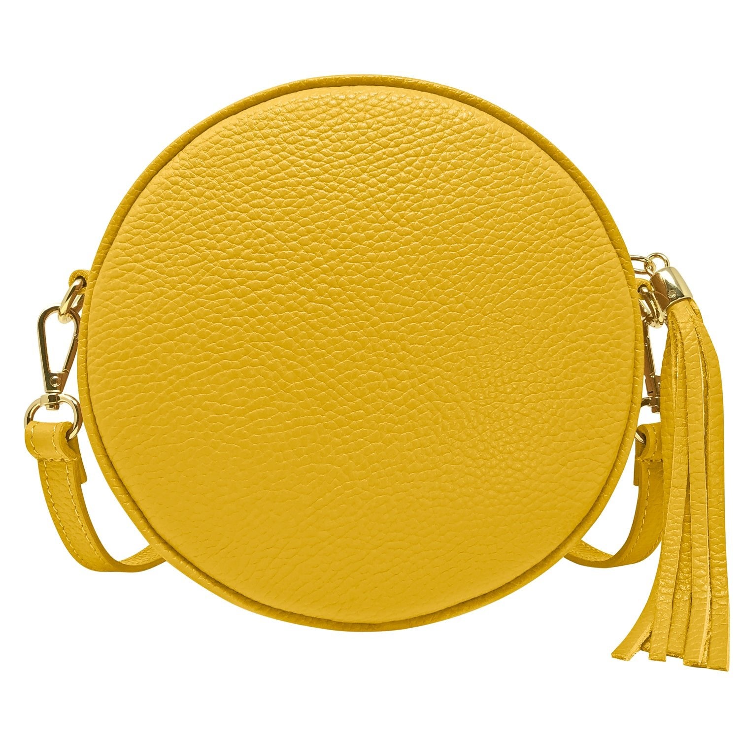 Borsa Donna a Tracolla Rotonda, In Vera Pelle, Made in Italy, Modello Dora