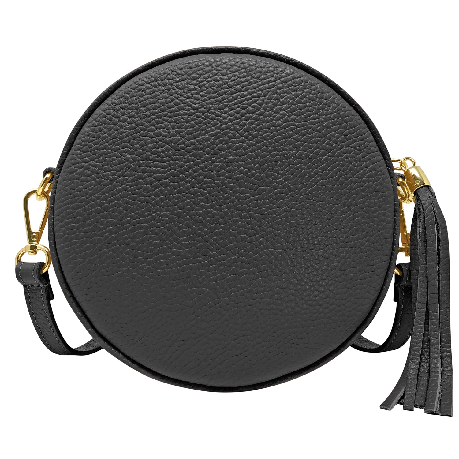 Borsa Donna a Tracolla Rotonda, In Vera Pelle, Made in Italy, Modello Dora