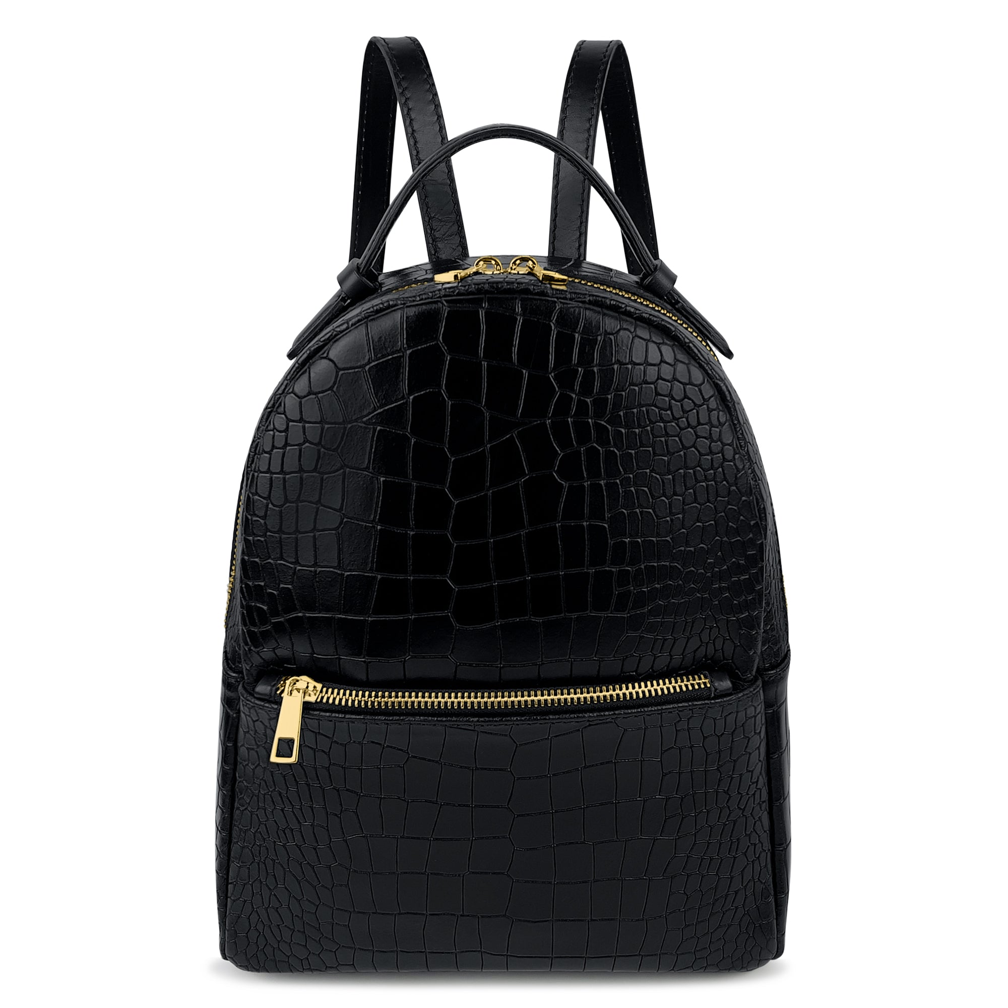 Parubi, Zaino Donna, In Vera Pelle Grana Dollaro, Made in Italy, Modello Amelia Nero